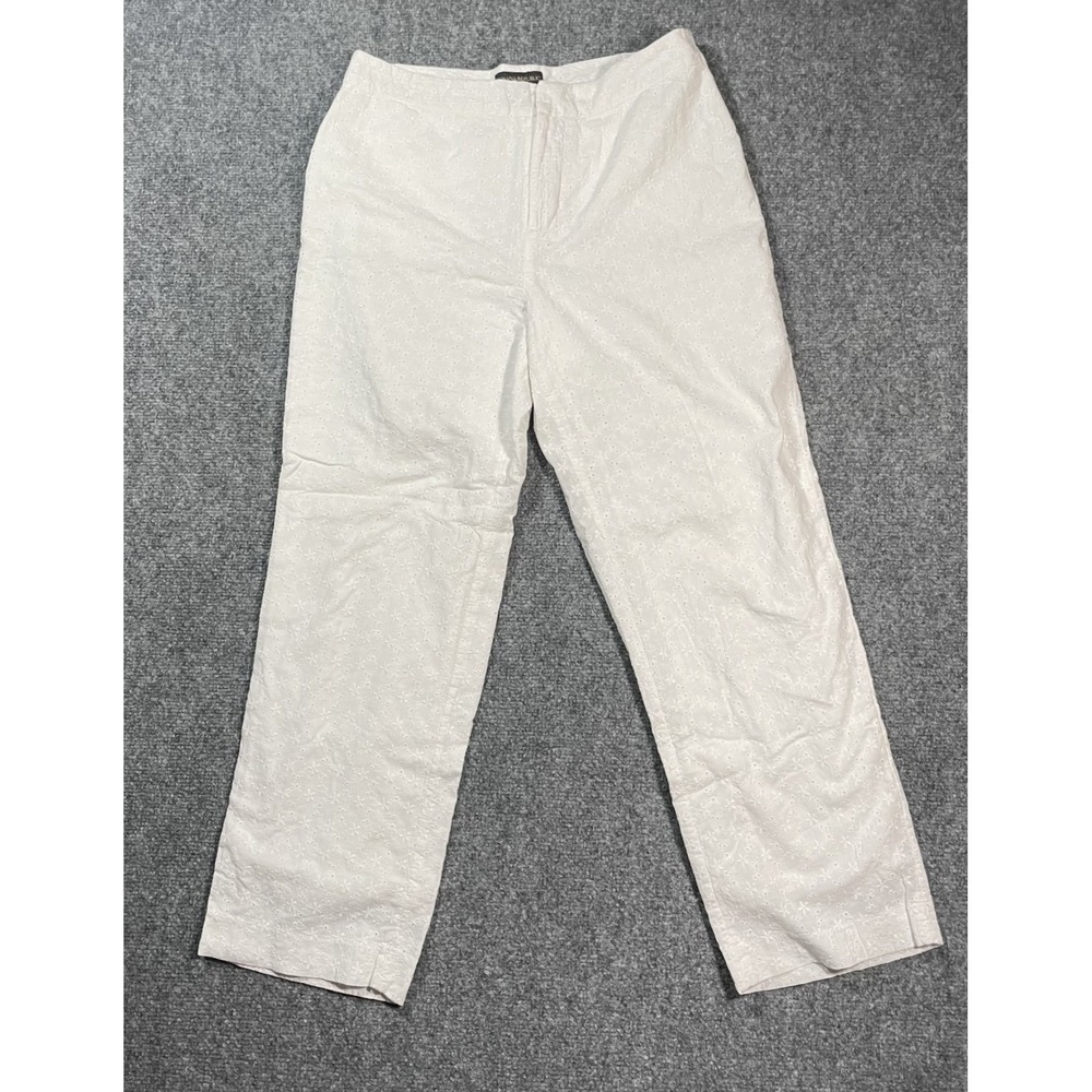 Banana Republic Eyelet Pants Harrison Size 8 White Lace Trouser Bottoms Lined